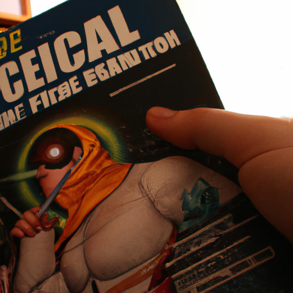 Person reading science fiction comic